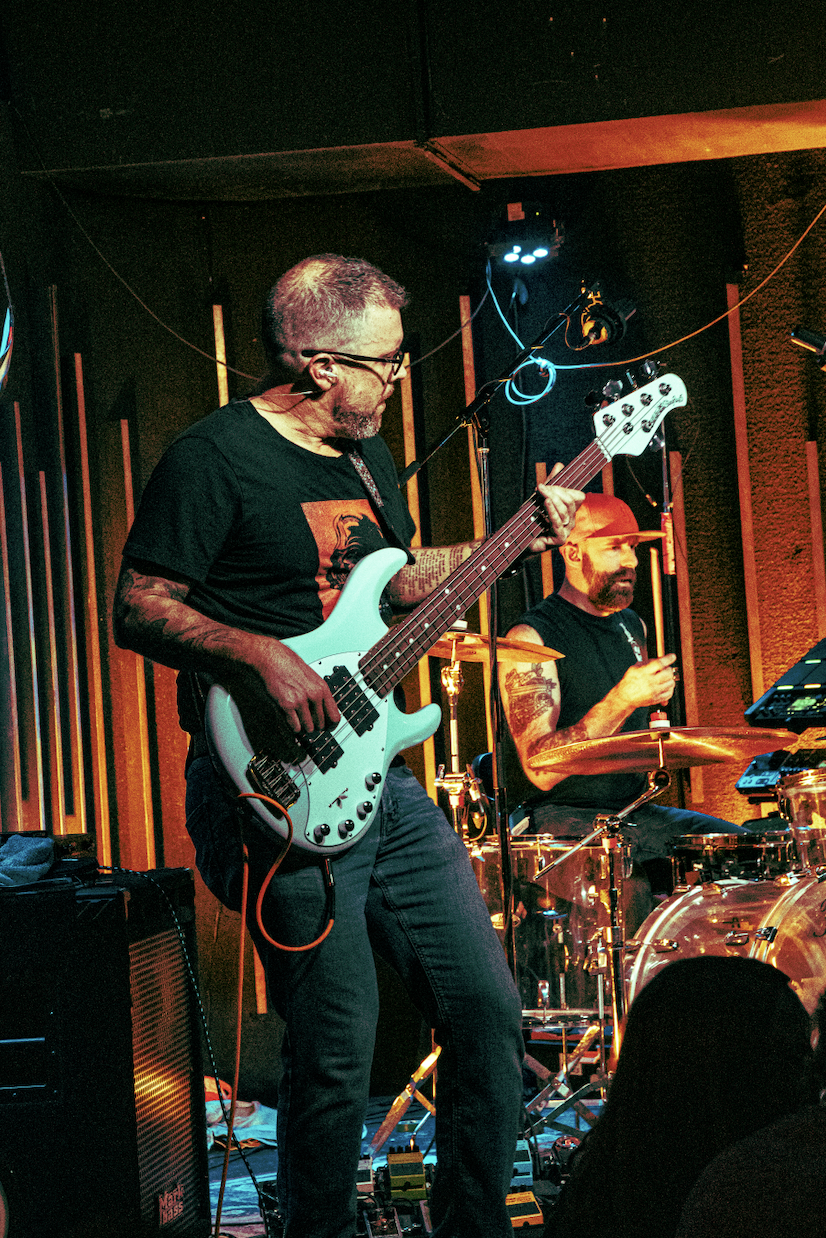 Bassist and drummer locked in